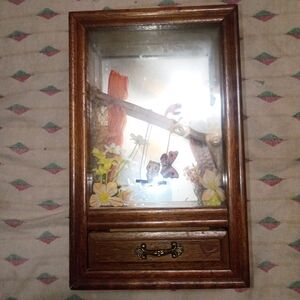 Wooden Shadow Jewelry Box with  Owl Theme